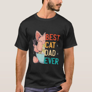 Mens Best Cat Dad Ever Kitten Katez Daddy Fathers T-Shirt