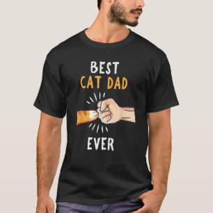 Mens Best Cat Dad Ever Paw Fist Bump T-Shirt
