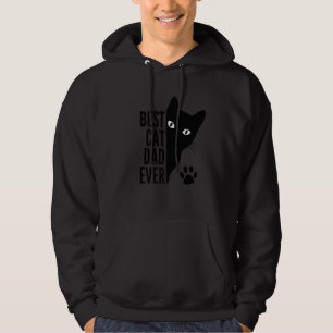 Mens Best Cat Dad Ever Paw Print Cat Hoodie