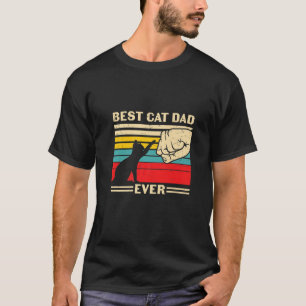 Mens Best Cat Dad Ever Retro Vintage Cat Lover Cat T-Shirt