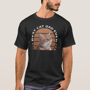Mens Best Cat Dad Ever! Vintage Cat Dad Retro T-Shirt