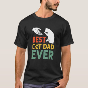 Mens Best Cat Dad Ever Vintage For Cat Father's D T-Shirt