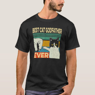 Mens Best Cat Godfather Ever Cat Dad Fathers Day T-Shirt