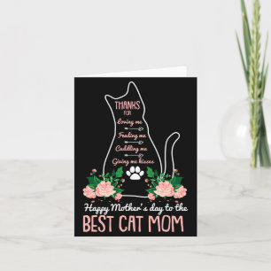 Mens Best Cat Mum Mothers Day Cute Kitten Lover Card