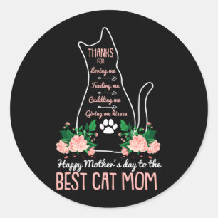 Mens Best Cat Mum Mothers Day Cute Kitten Lover Classic Round Sticker