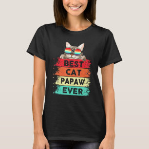 Mens Best Cat Papaw Ever Cute Cat Papaw Fathers Da T-Shirt