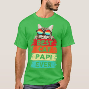 Mens Best Cat Papi Ever Funny Cat Papi Vintage Fat T-Shirt
