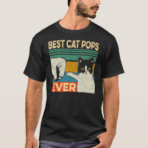 Mens Best Cat Pops Ever   Cat Dad Fathers Day T-Shirt
