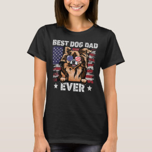 Mens Best Chihuahua Dad Ever American Flag Fathers T-Shirt