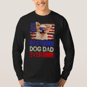 Mens Best Chihuahua Dad Ever American Flag Patriot T-Shirt
