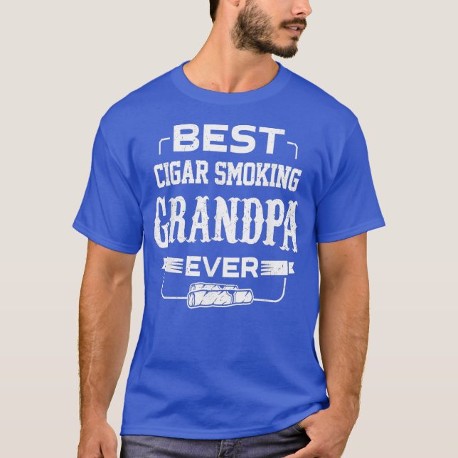 Mens Best Cigar Smoking Grandpa Ever Cigars T-Shirt (Front)