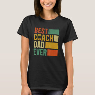 Mens Best Coach Dad Ever Football Daddy Papa Fathe T-Shirt