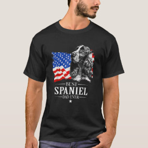 Mens Best Cocker Spaniel Dad Ever American Flag Fa T-Shirt