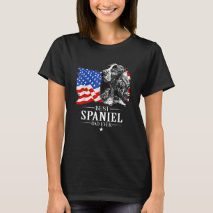 Mens Best Cocker Spaniel Dad Ever American Flag Fa T-Shirt