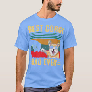 Mens Best Corgi Dad Ever  Funny Corgi Dog Dad Fath T-Shirt