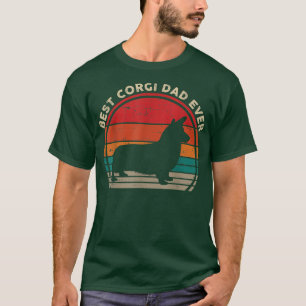 Mens Best Corgi Dad Ever Vintage Fathers Day Dog L T-Shirt