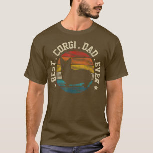 Mens Best Corgi Dad Ever Vintage Funny Cute Corgi T-Shirt