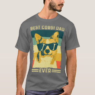 Mens Best Corgi Dad Ever Vintage Retro Gift Design T-Shirt