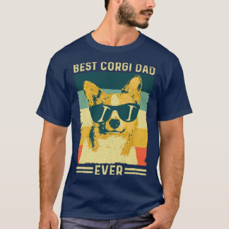Mens Best Corgi Dad Ever Vintage Retro Gift Design T-Shirt