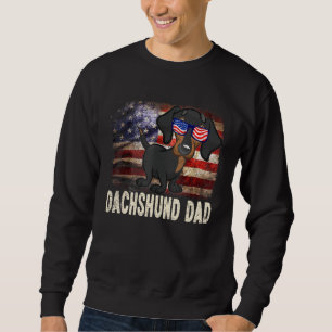 Mens Best Dachshund Dad Ever American Flag 4th Of Sweatshirt