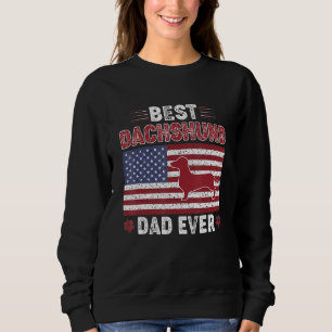 Mens Best Dachshund Dad Ever American Flag Dog Dad Sweatshirt
