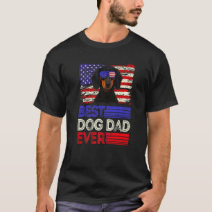 Mens Best Dachshund Dad Ever American Flag Patriot T-Shirt