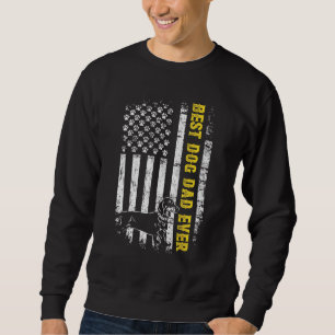 Mens Best Dachshund Dad Ever Usa Flag Dog Fathers Sweatshirt