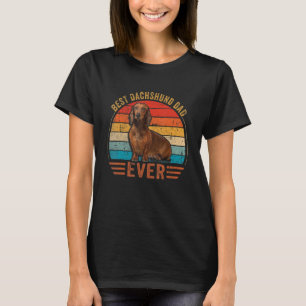 Mens Best Dachshund Dad Vintage Retro Dachshund F T-Shirt