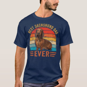 Mens Best Dachshund Dad Vintage Retro Dachshund T-Shirt