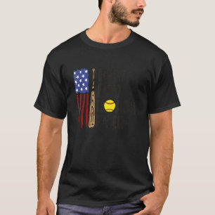 Mens Best Dad Baseball Coach Ever   Papa Us Flag D T-Shirt