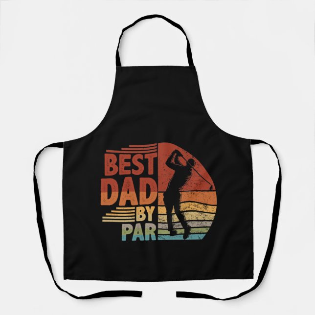 Mens Best Dad By Par Daddy Father's Day Gifts Golf Apron (Front)