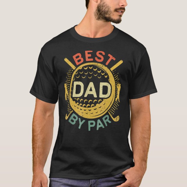 Mens Best Dad By Par  Golf  Father's Day T-Shirt (Front)