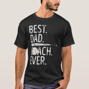 Mens Best Dad Coach Ever Baseball Patriotic For Fa T-Shirt