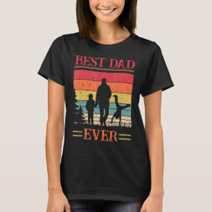 Mens Best Dad Ever 2 Kids Retro Vintage Father' T-Shirt