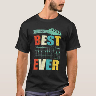 Mens Best Dad Ever Guitar Player Musician Crew T-Shirt