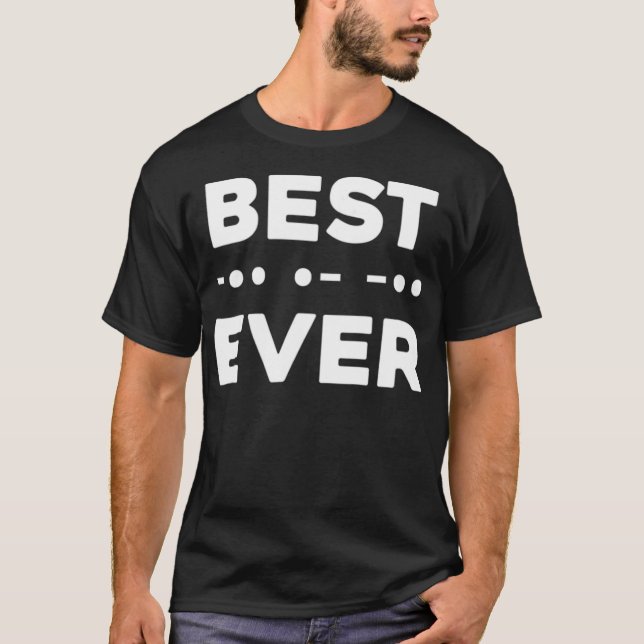 Mens Best Dad Ever Morse Code Shirt Fathers Day (Front)