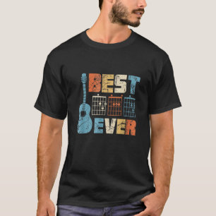Mens Best Dad Ever Music Notes Guitar Chords Music T-Shirt