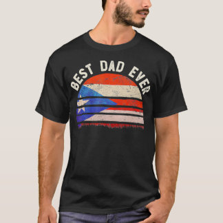 Mens Best Dad Ever t Puerto Rico Vintage Flag Retr T-Shirt