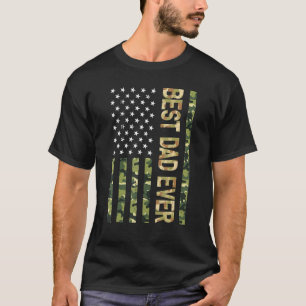Mens Best Dad Ever Us American Flag Camo Father's T-Shirt