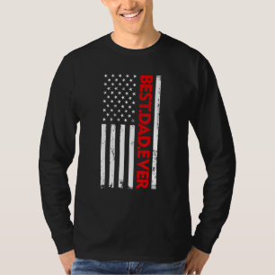 Mens Best Dad Ever Us American Flag Vintage Papa F T-Shirt