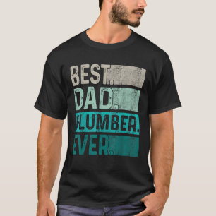 Mens Best Dad Plumber Ever Retro Vintage Father s T-Shirt