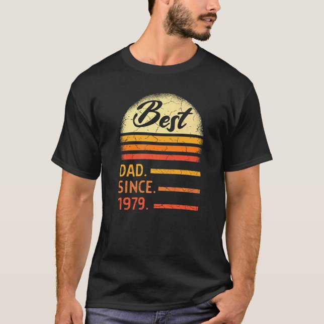 Mens Best Dad Since 1979 Father's Day From Son Dau T-Shirt (Front)