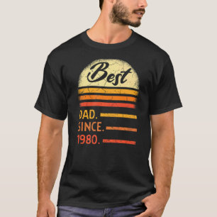 Mens Best Dad Since 1980 Father's Day From Son Dau T-Shirt
