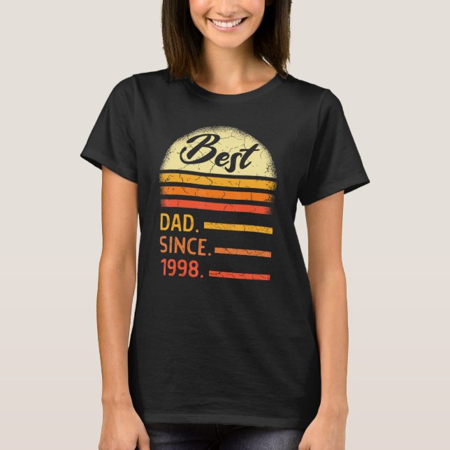 Mens Best Dad Since 1998 Father's Day From Son Dau T-Shirt (Front)