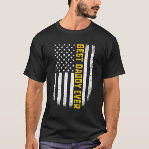 Mens Best Daddy Ever American Flag Proud Daddy Fro T-Shirt