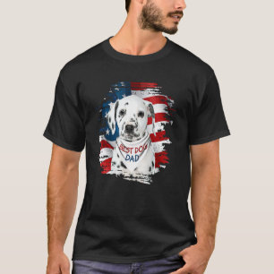 Mens Best Dalmatian Dad Ever American Flag Dog Fat T-Shirt