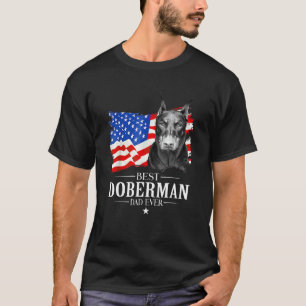 Mens Best Doberman Dad Ever American Flag Father s T-Shirt