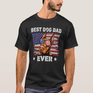 Mens Best Doberman Dad Ever American Flag Fathers T-Shirt