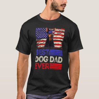 Mens Best Doberman Dad Ever American Flag Patrioti T-Shirt