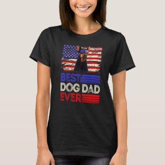 Mens Best Doberman Dad Ever American Flag Patrioti T-Shirt